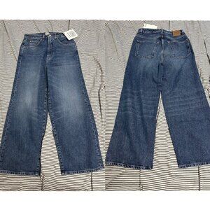 NWT Toteme Flair Wide Leg High Waist Denim Washed Blue 27/30